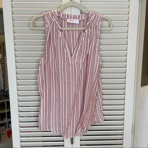 Renee C Striped Sleeveless Blouse